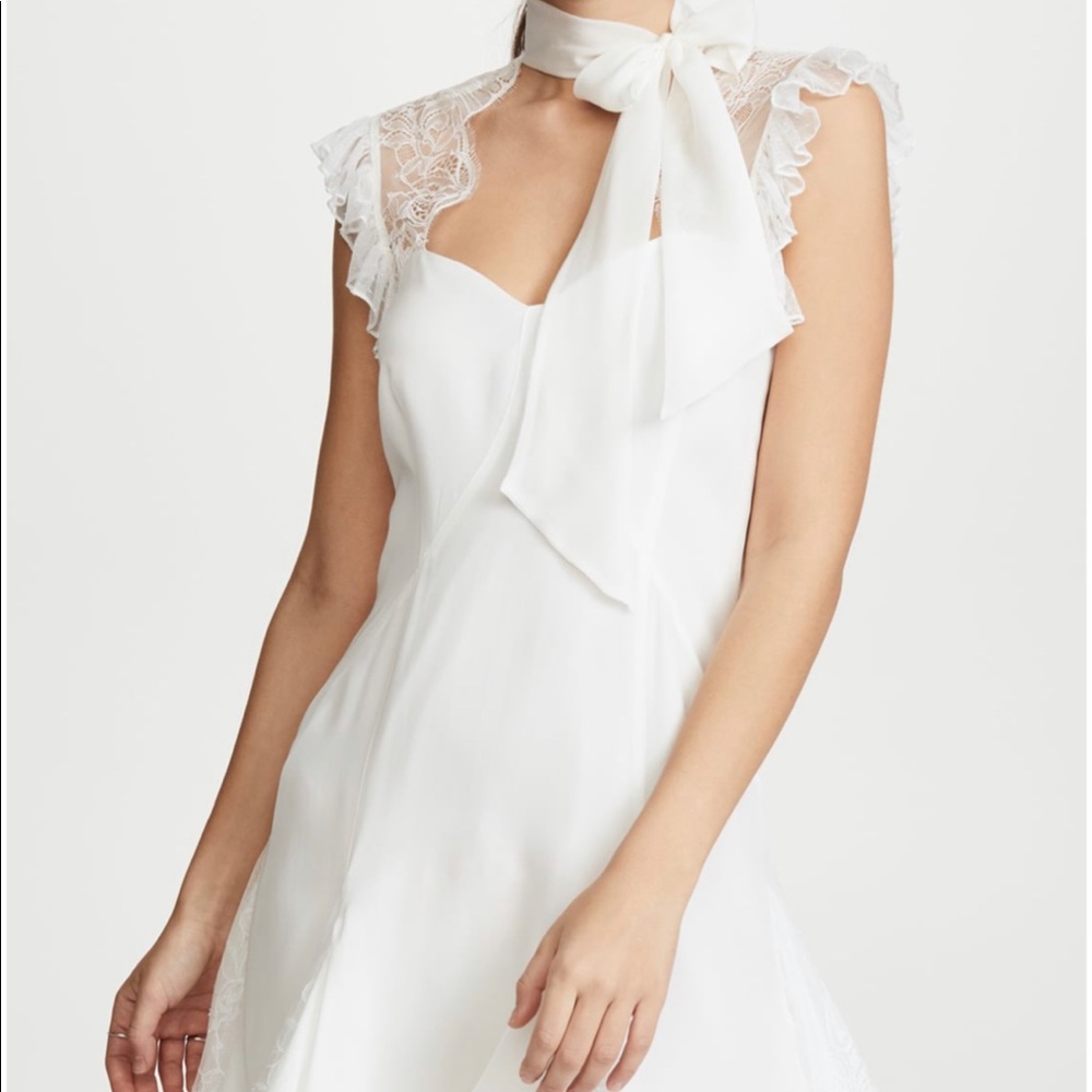 Cinq A Sept Clotilde Ivory Silk and Lace Dress